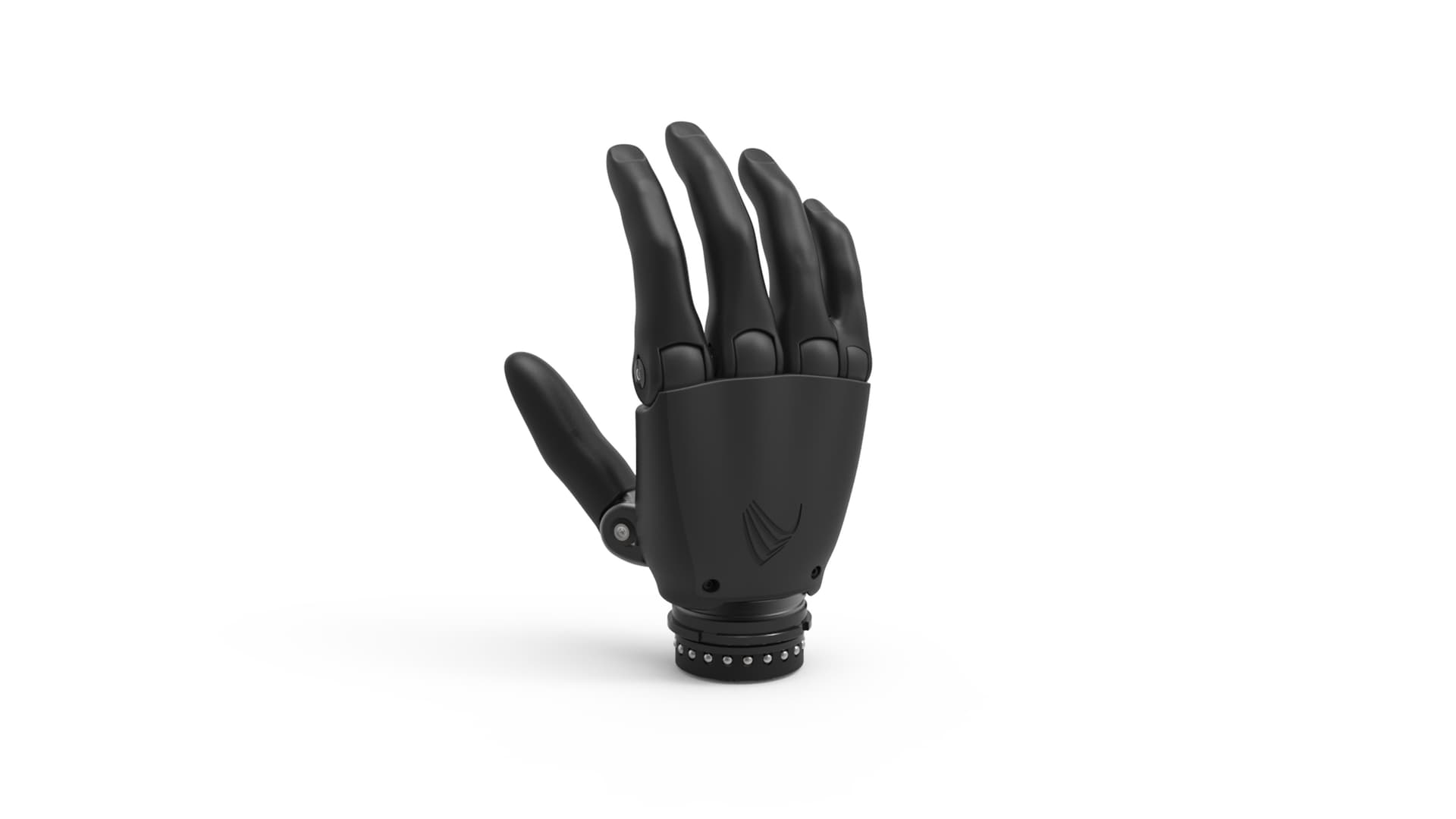 An mechanical hand, representing AI.